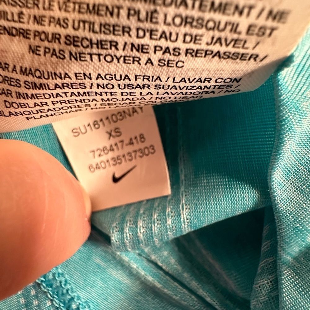 EUC NIKE Women’s Dri Fit Teal Blue Tank Lightweight Activewear Top - Size XS - Picture 3 of 8